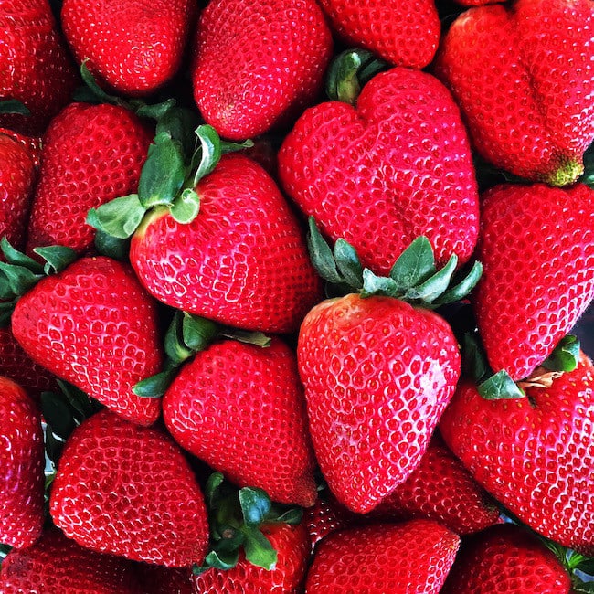 fresh strawberries. 