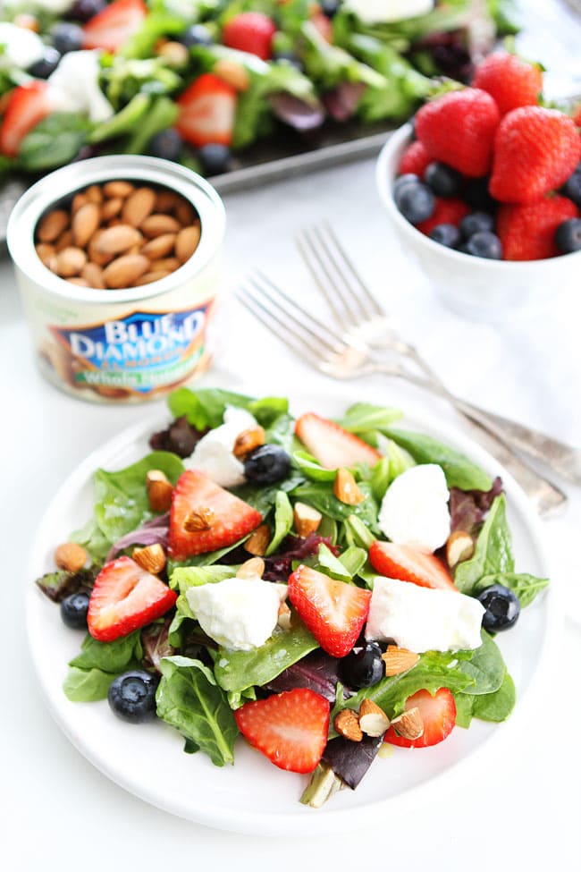 Berry, Burrata, and Almond Salad Recipe 