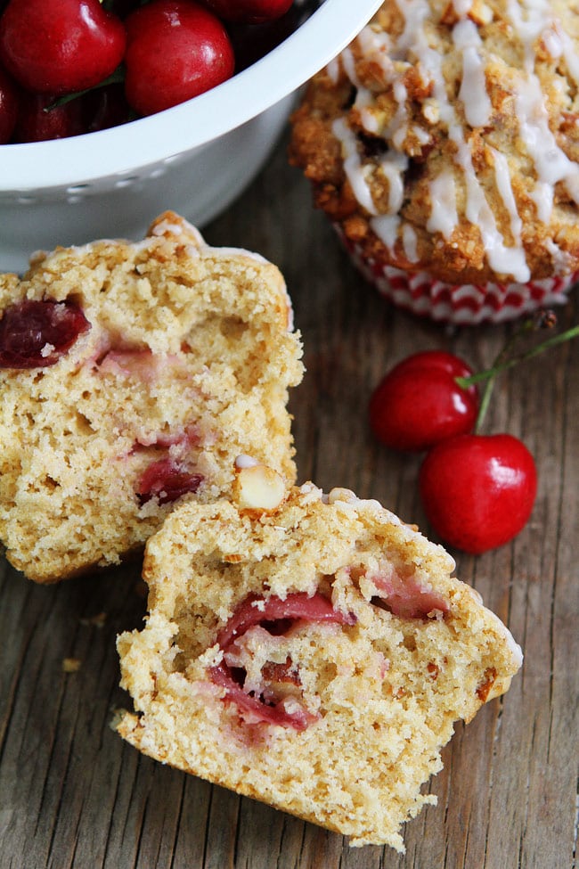 Cherry Almond Streusel Muffins Recipe