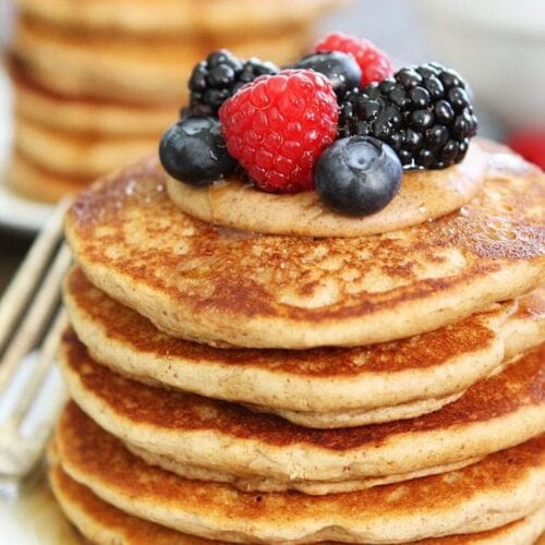 Almond Butter Pancakes (Healthy & Satisfying} Two Peas & Their Pod