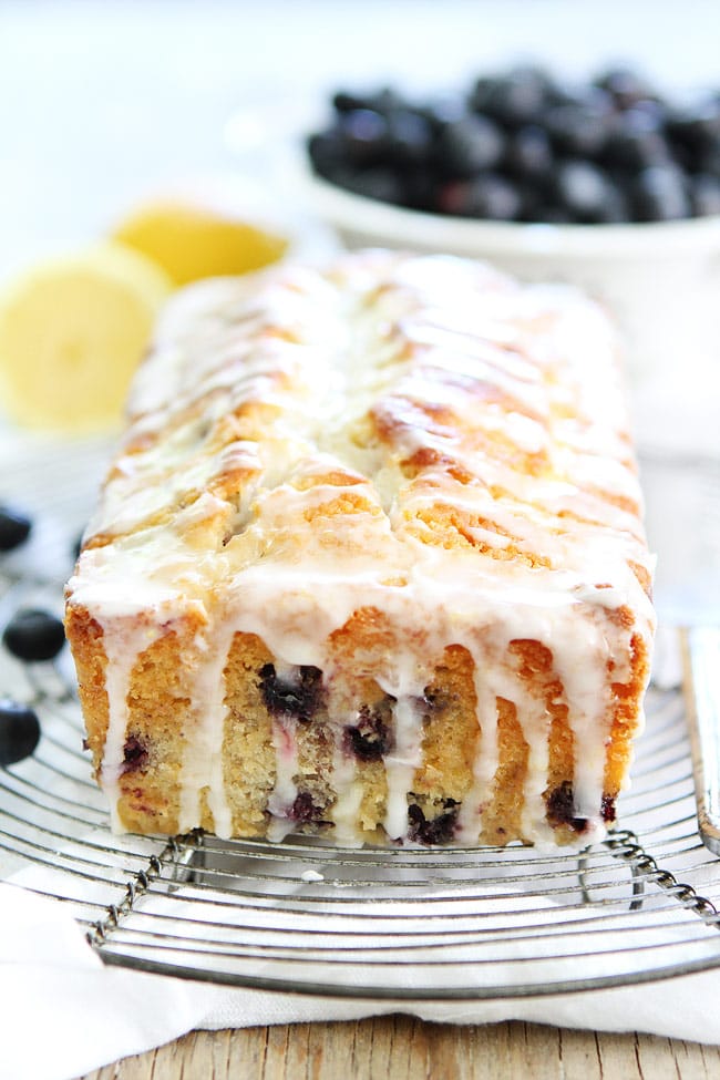 Lemon Blueberry Bread Loaf With Frosting