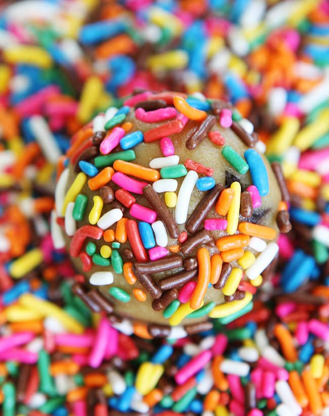 Sprinkle Chocolate Chip Cookie Dough Ball