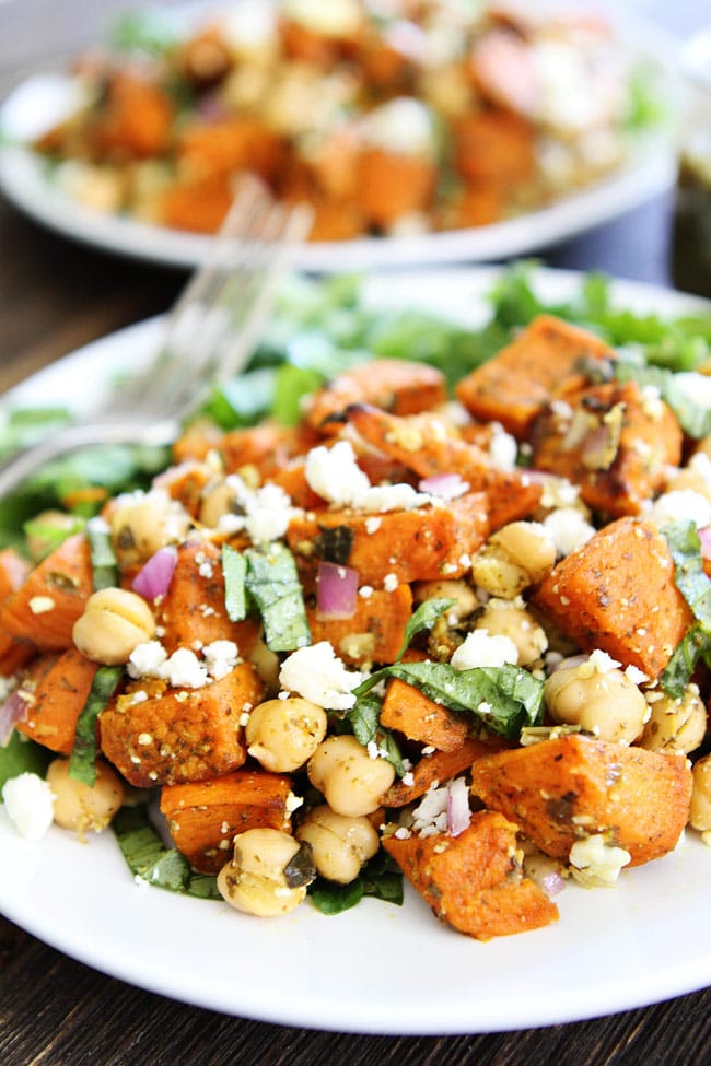 Sweet Potato Chickpea Salad with Pesto Recipe