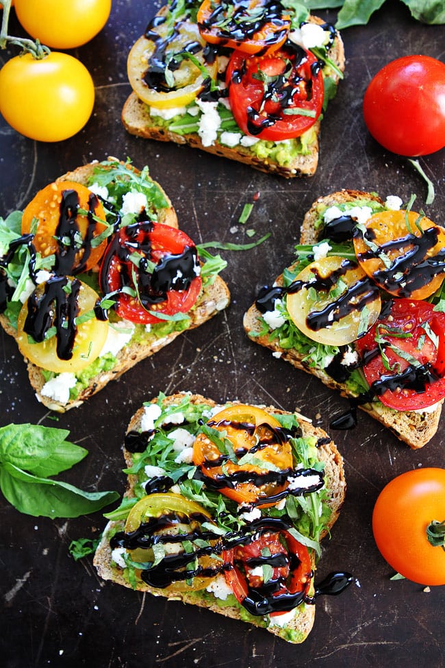 Avocado, Tomato, and Goat Cheese Toast Recipe