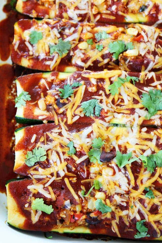 Black Bean and Quinoa Enchilada Zucchini Boats Image