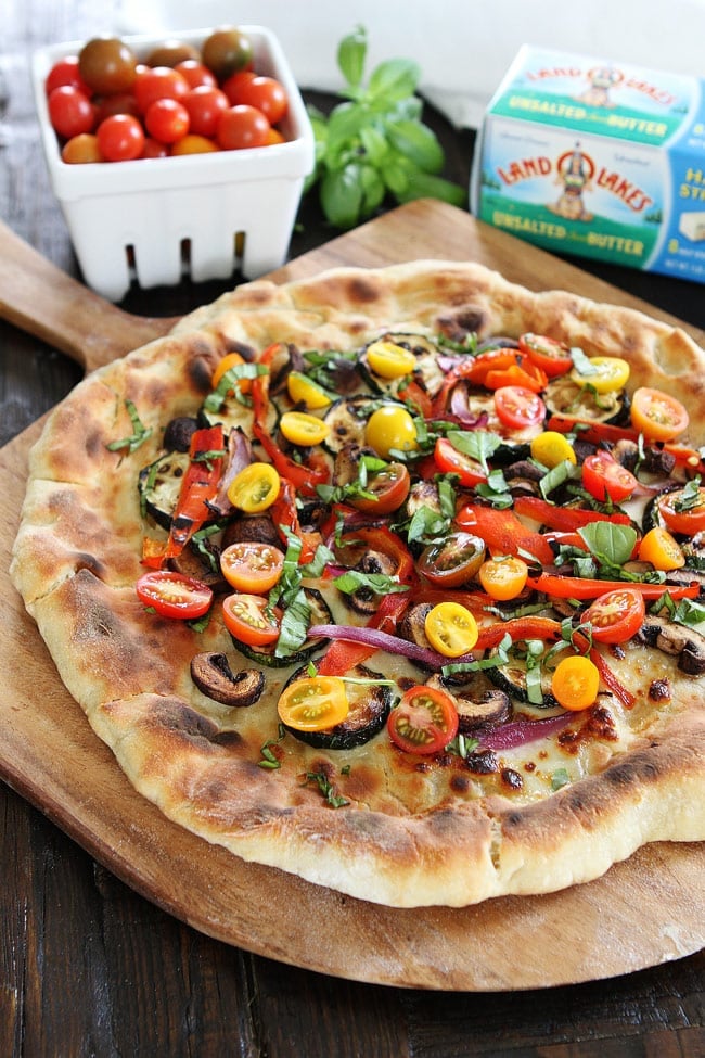 Garlic Butter Grilled Vegetable Pizza Recipe