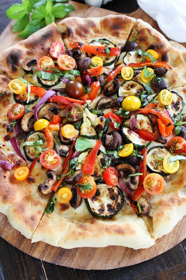 Garlic Butter Grilled Vegetable Pizza Recipe