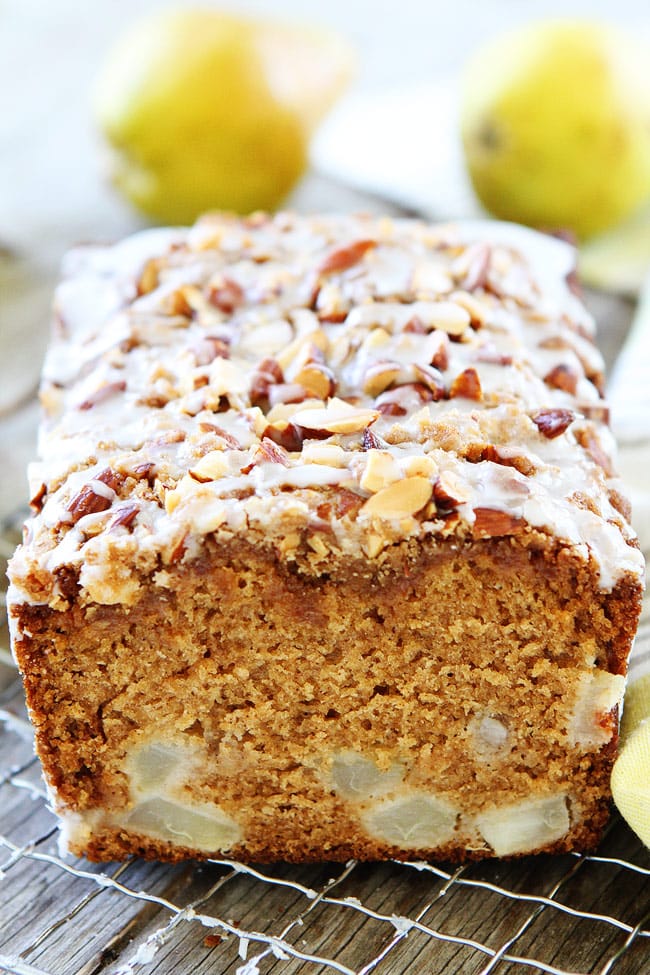 Pear bread with almond streusel topping