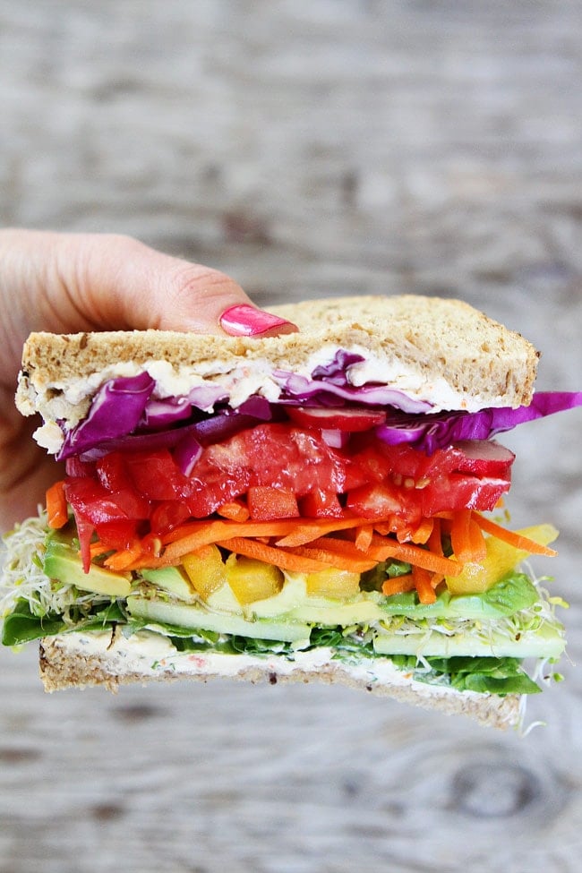 Rainbow Vegetable Sandwich Recipe