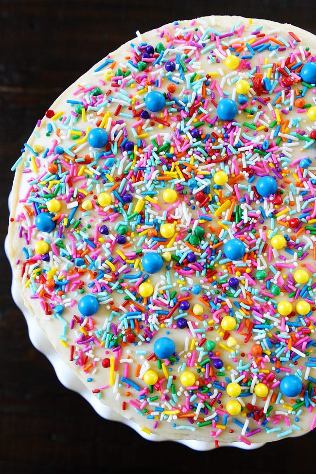 Funfetti Birthday Cake From Top