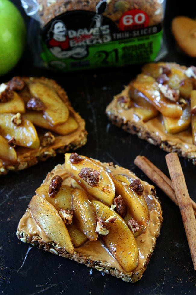 Peanut Butter Toast with Skillet Cinnamon Apples Recipe