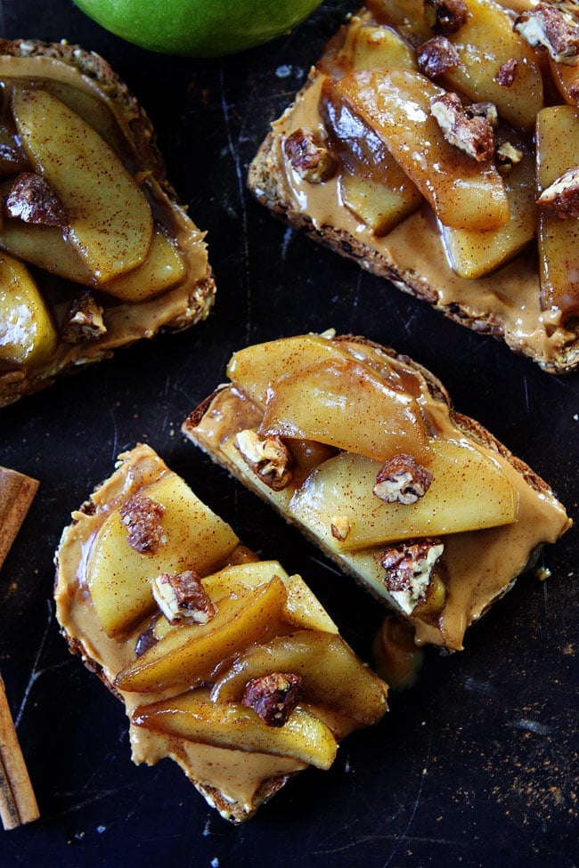 Peanut Butter Toast with Skillet Cinnamon Apples Recipe