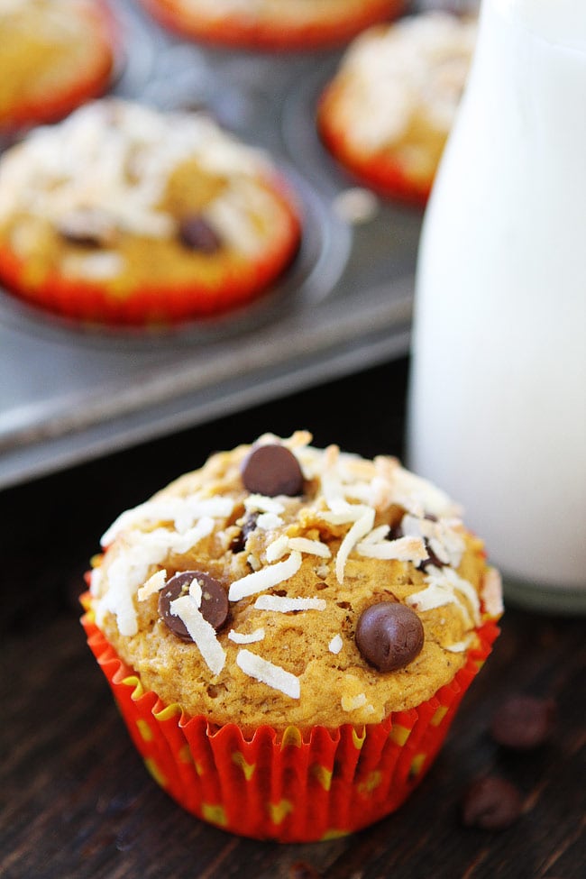 Pumpkin Coconut Chocolate Chip Muffins Recipe
