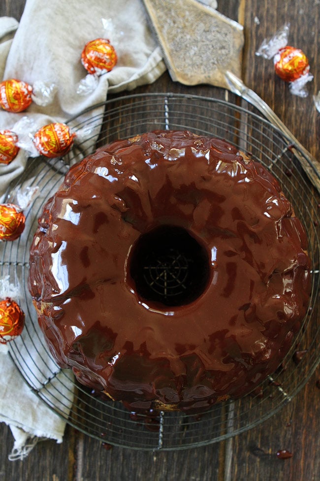 Pumpkin Truffle Bundt Cake with Chocolate Ganache Recipe