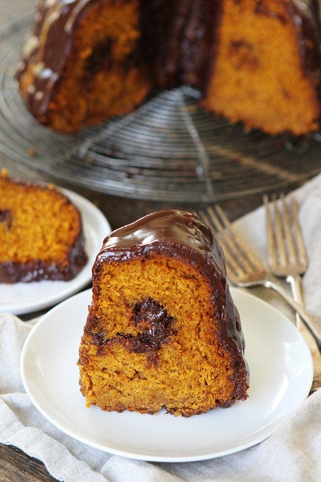 Pumpkin Truffle Bundt Cake with Chocolate Ganache Recipe