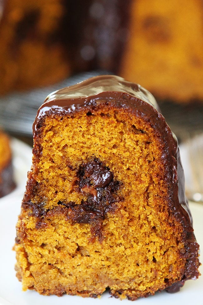 Pumpkin Truffle Bundt Cake with Chocolate Ganache Recipe
