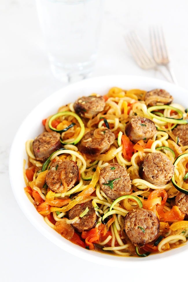 Sausage and Peppers with Zucchini Noodles Recipe