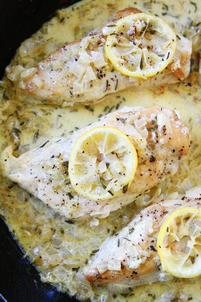 Skillet Creamy Lemon Rosemary Chicken Recipe