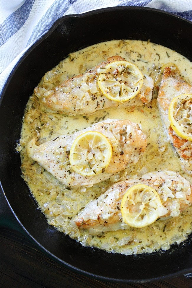 Skillet Creamy Lemon Rosemary Chicken Recipe