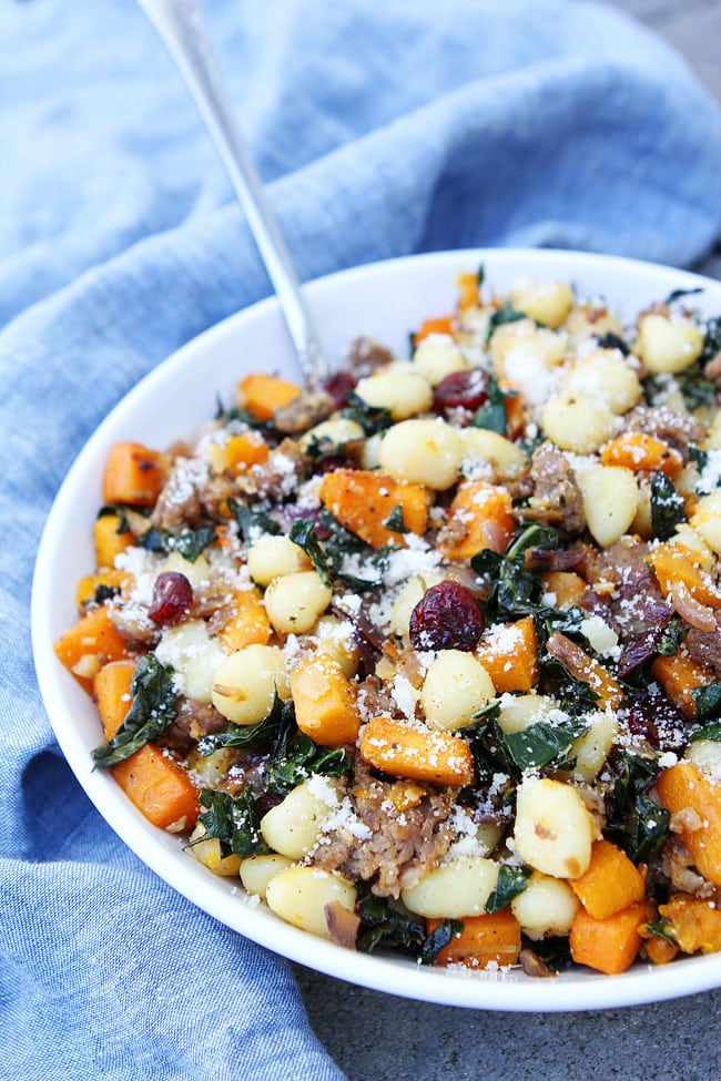 Butternut Squash, Sausage, and Kale Gnocchi Recipe