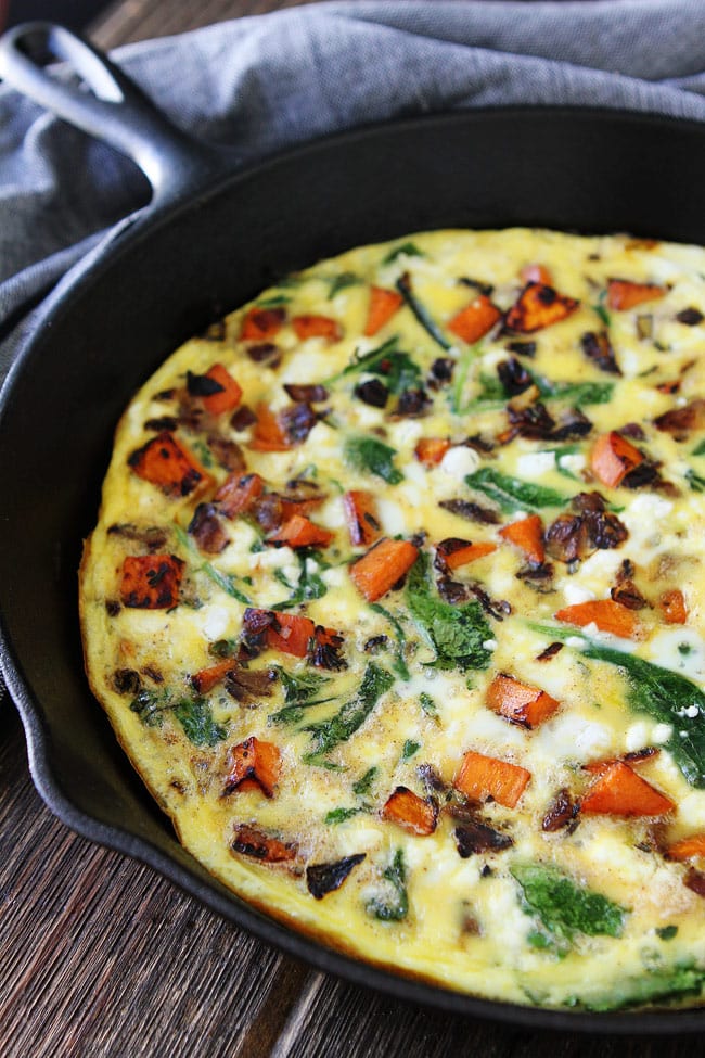 Sweet Potato, Kale, and Goat Cheese Frittata Recipe