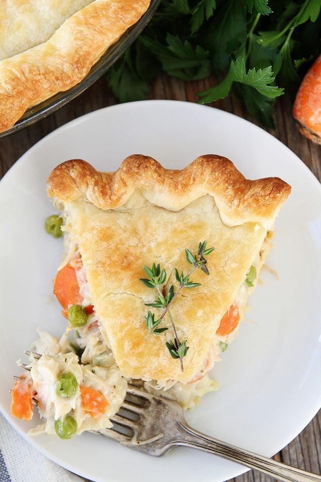 Perfectly browned chicken pot pie crust