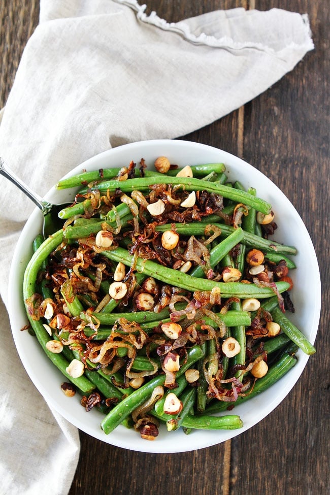 Green Beans with Brown Butter, Crispy Shallots, and Hazelnuts Recipe