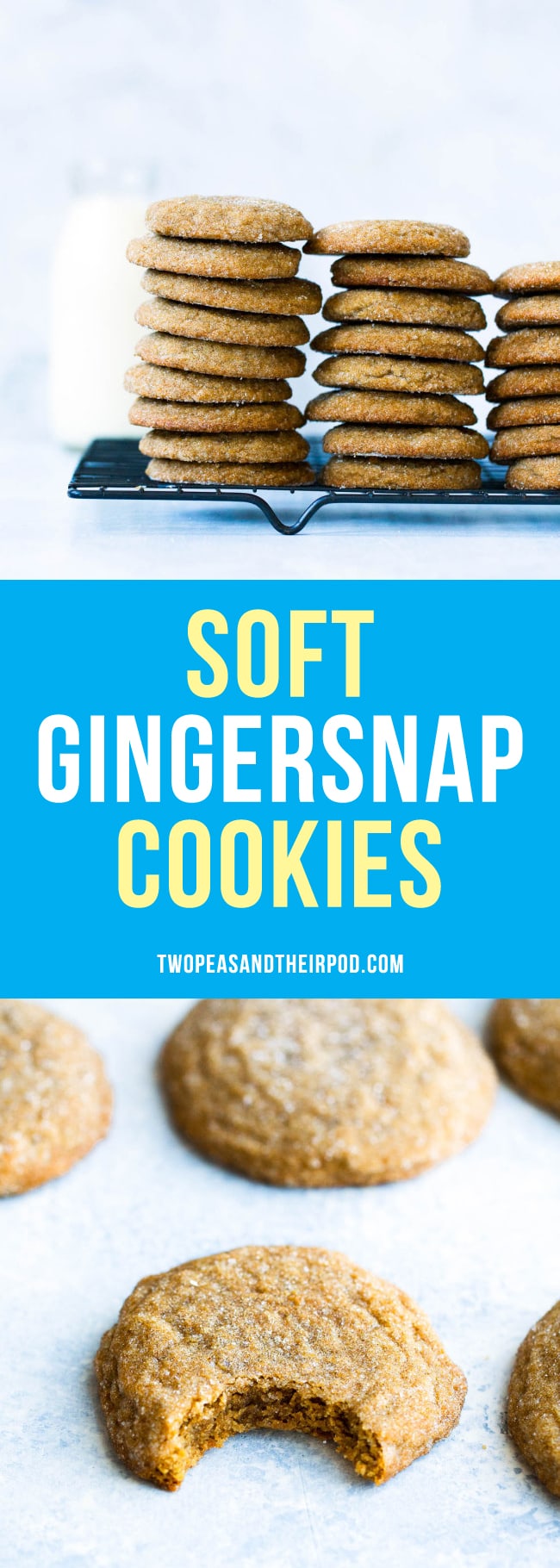 Soft Gingersnap Cookies are the perfect Christmas and holiday cookie! They are super soft and perfectly spiced! #cookies #Christmas #holiday #Christmascookie 
