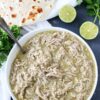 chile verde made in 25 minutes served with lime and tortilla
