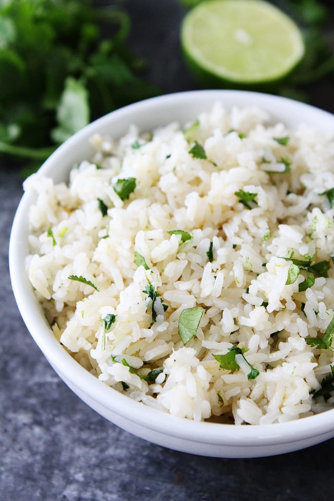 Instant Pot Cilantro Lime Rice finished recipe