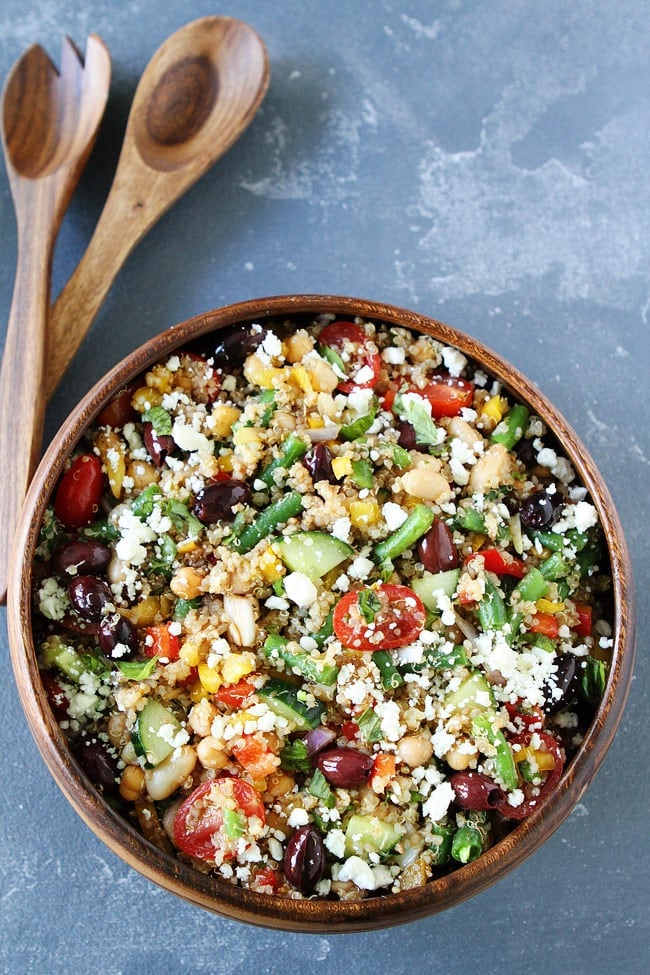 Mediterranean Three Bean Quinoa Salad Recipe