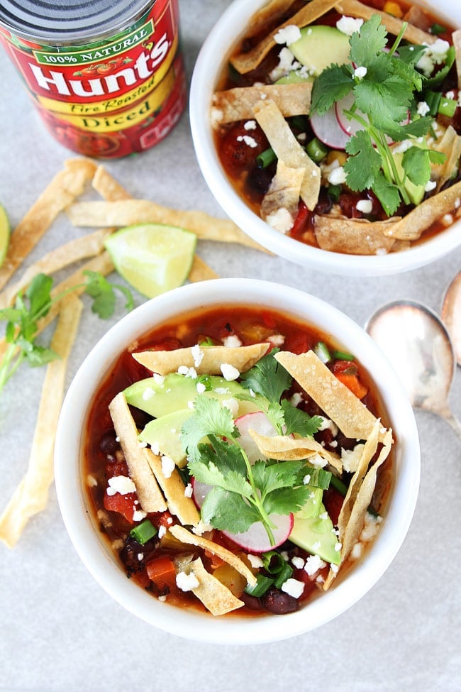 Slow Cooker Black Bean Tortilla Soup Recipe