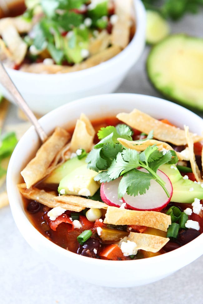 Slow Cooker Black Bean Tortilla Soup Recipe 