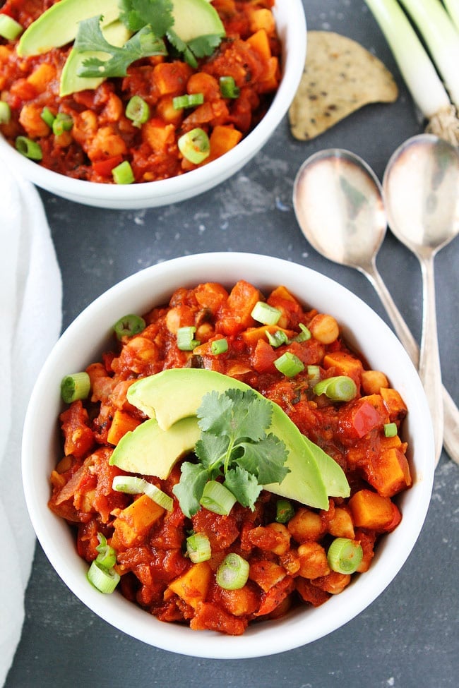 Sweet Potato Chickpea Chili from Two Peas and Their Pod on foodiecrush.com