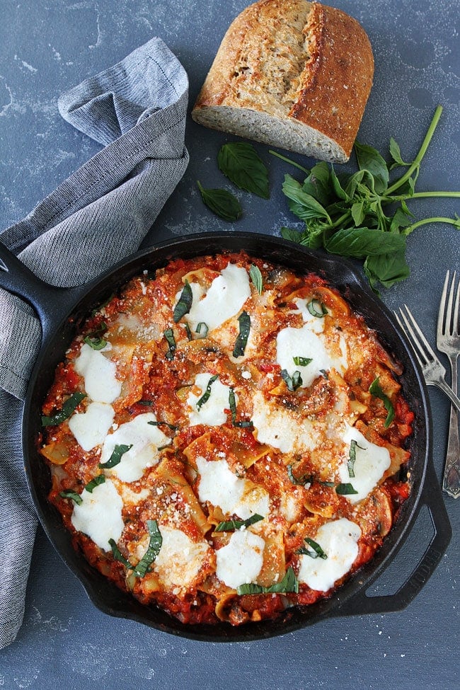 Skillet lasagna recipe - cast Iron skillet lasagna recipe