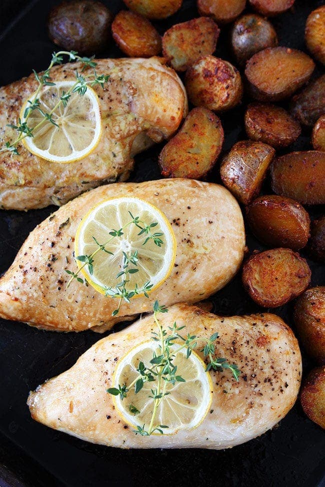 Sheet Pan Lemon Thyme Chicken with Smoked Paprika Potatoes