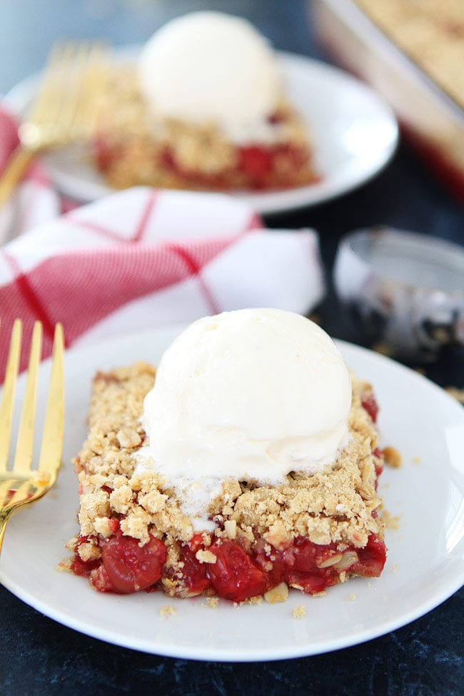 Cherry Oatmeal Bars Easy Dessert - Two Peas & Their Pod