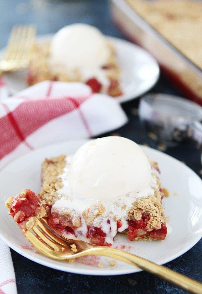 Cherry Oatmeal Bars with ice cream