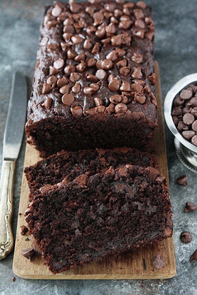 Chocolate Banana Bread cut pieces