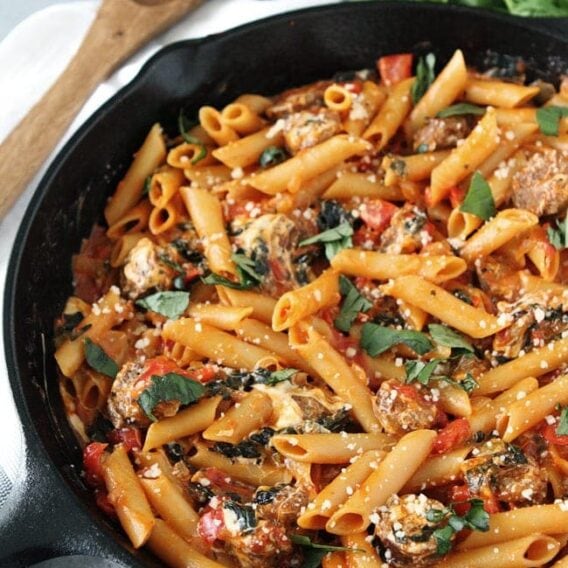 Baked Penne Pasta with Italian Sausage - Two Peas & Their Pod