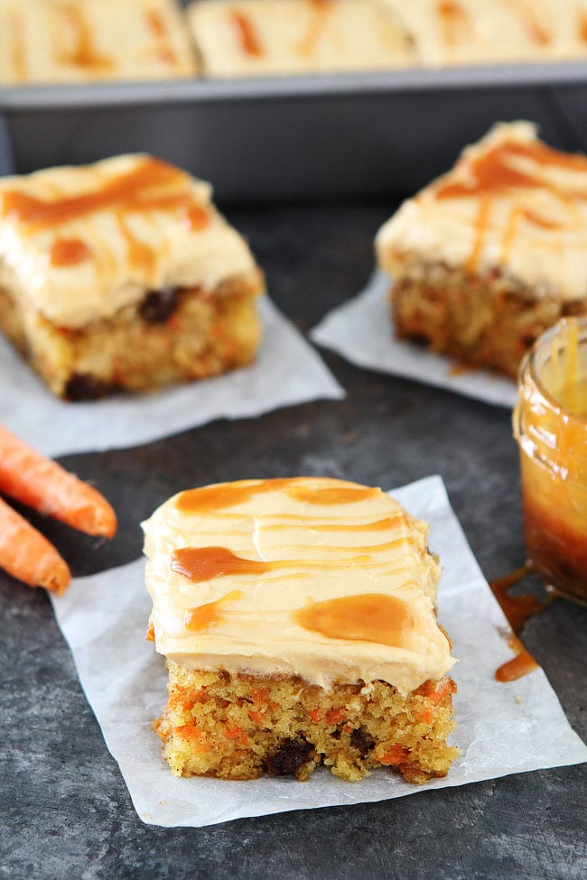 Easy Carrot Cake with Caramel Cream Cheese Frosting