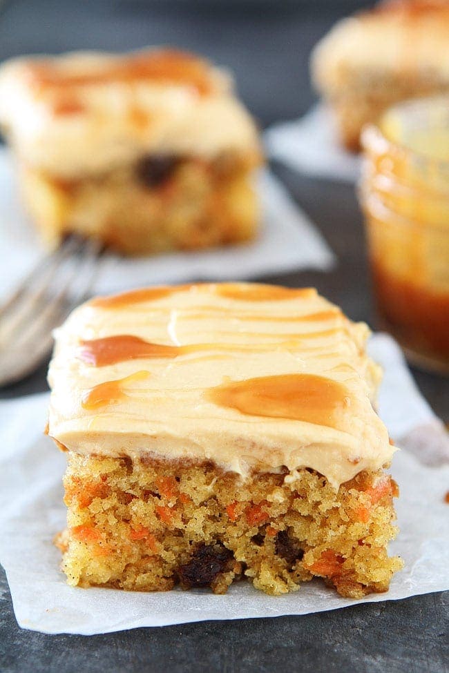 Easy Carrot Cake with Caramel Cream Cheese Frosting Recipe