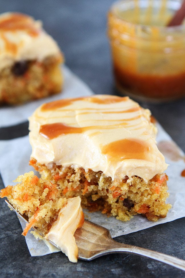 Easy Carrot Cake with Caramel Cream Cheese Frosting Recipe