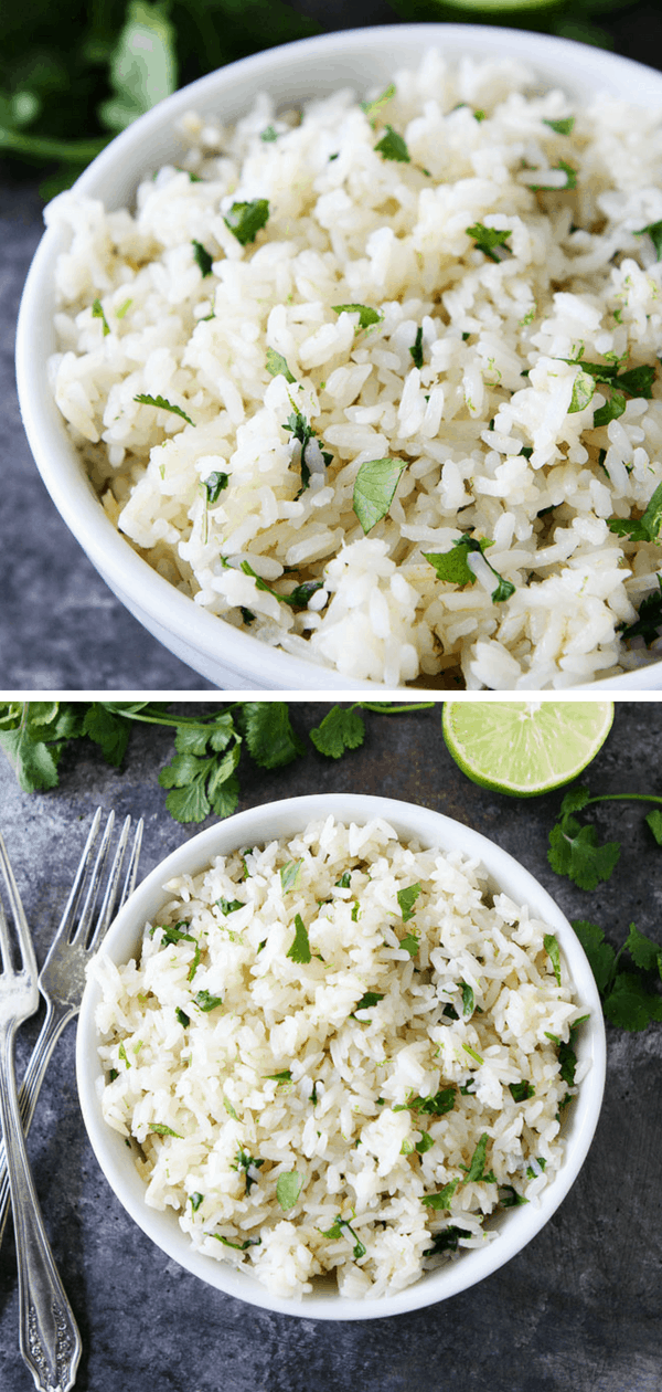 Get out your Instant Pot and make this EASY Instant Pot Cilantro Lime Rice. If you like Chipotle’s rice, you will LOVE this easy recipe you can make at home. The Instant Pot cooks the rice in a jiffy and it turns out perfect every single time. #easyrecipe #mexicanfood #sidedish Visit twopeasandtheirpod.com for more simple, fresh, and family friendly meals.