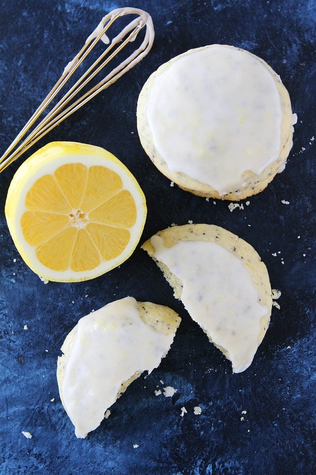 Soft Lemon Poppy Seed Cookies with lemon icing make a great dessert for any occasion