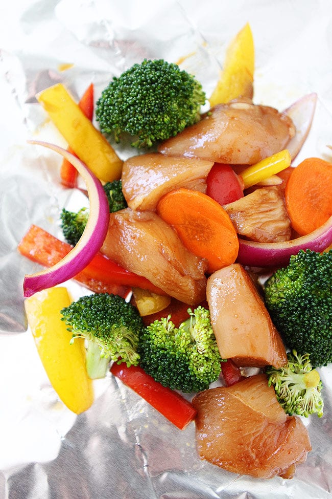 Asian Chicken and Vegetable Tin Foil Dinners make a great quick and easy meal