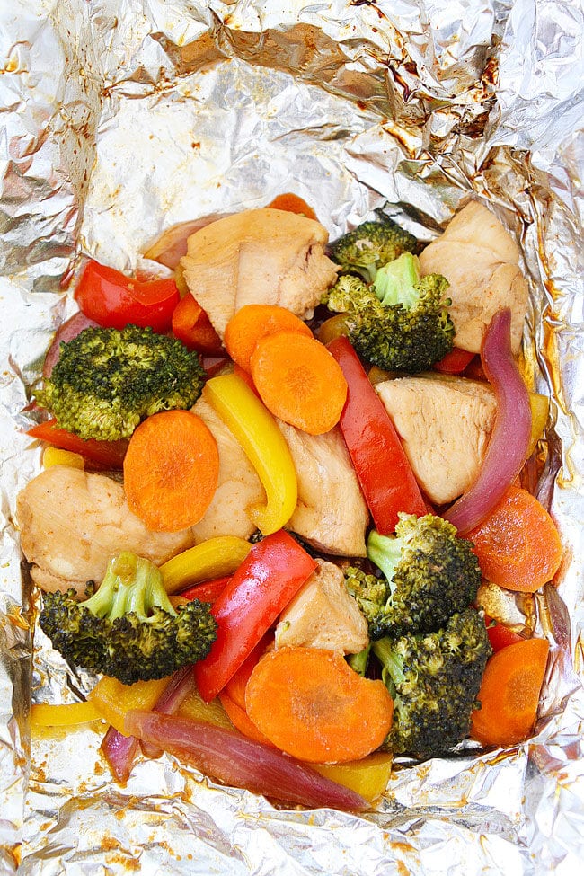 Asian Chicken and Vegetable Foil Packets are a great quick and easy dinner