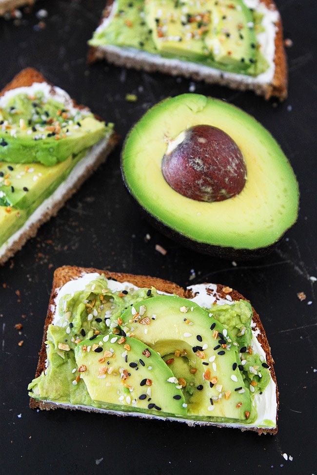 Avocado Toast with cream cheese and Everything Bagel Seasoning