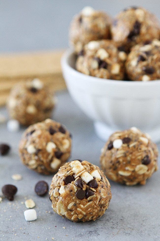 S'mores Energy Bites are an easy no-bake snack that only take 10 minutes to make. Everyone loves these protein-packed energy balls! 