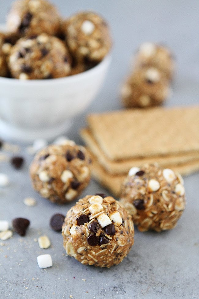 No-Bake S'mores Energy Bites are a great healthy snack. These protein balls are a family favorite!